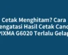 Cetak Menghitam? Cara Mengatasi Hasil Cetak Canon PIXMA G6020 Terlalu Gelap